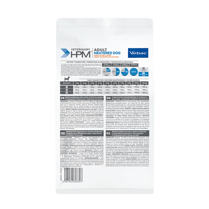 Virbac Dog Adult Small & Toy Neutered 3kg, 4kg Hund Rückseite