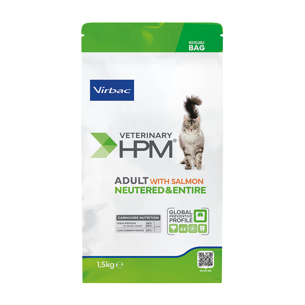 Virbac Cat Adult Neutered & Entire Salmon, 1,5 kg 3 kg 7 kg 12 kg - Trockenfutter