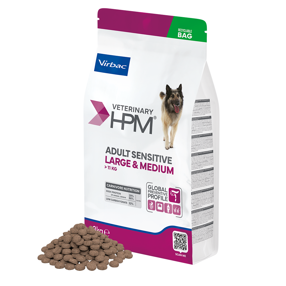 Virbac Dog Adult Large & Medium Sensitive Trockenfutter 3kg 12kg