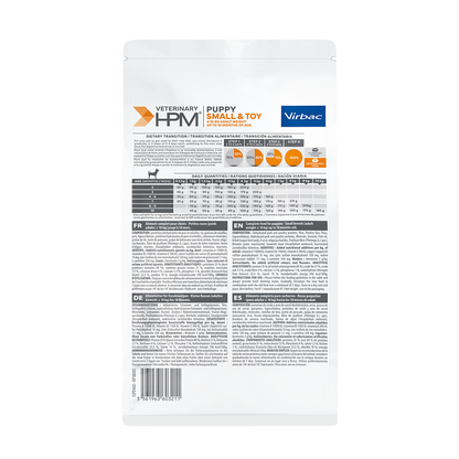 Virbac Dog Puppy Small & Toy Trockenfutter 1.5kg 3kg Rückseite