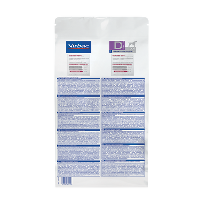 Virbac Dog Dermatology Support Trockenfutter Rückseite