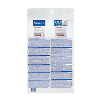 Virbac Dog weight Loss & Diabetes Trockenfutter Rückseite