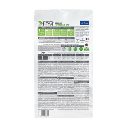 Virbac Cat Senior Neutered Trockenfutter 1,5 kg 3 kg 7 kg - Rückseite