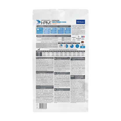Virbac Senior Dog Neutered Small & Toy Trockenfutter 1.5kg 3kg 7kg Rückseite