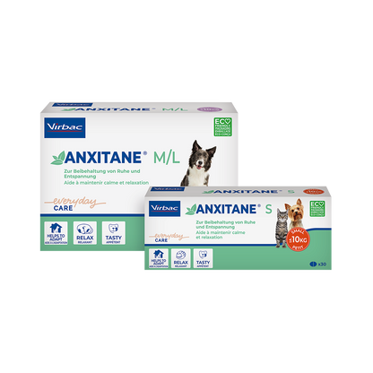 Virbac Anxitane für Hunde und Katzen eduziert stress- und angstbedingte Reaktionen - 30 Tabletten