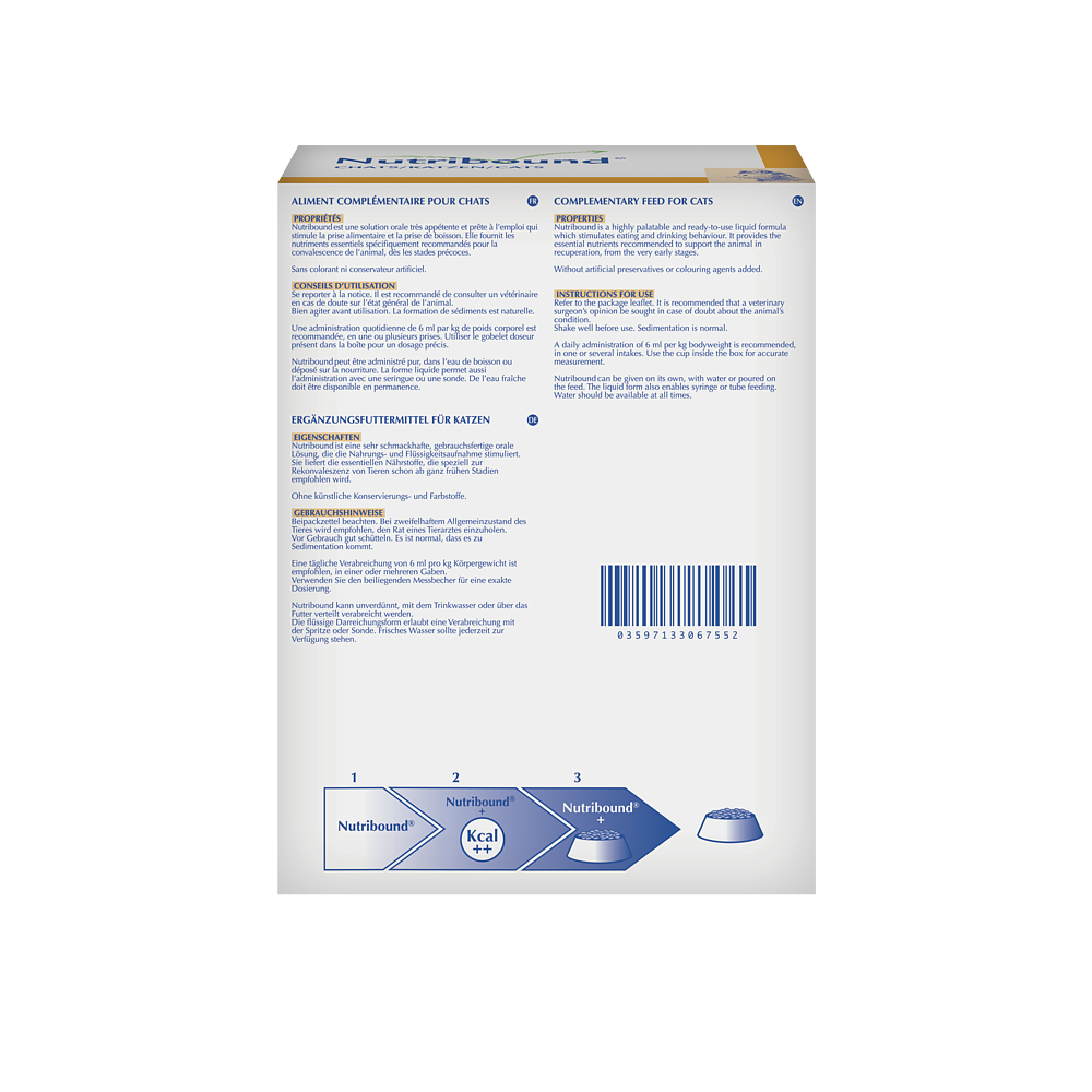 Virbac Nutribound 150ml für Katze - Rückseite