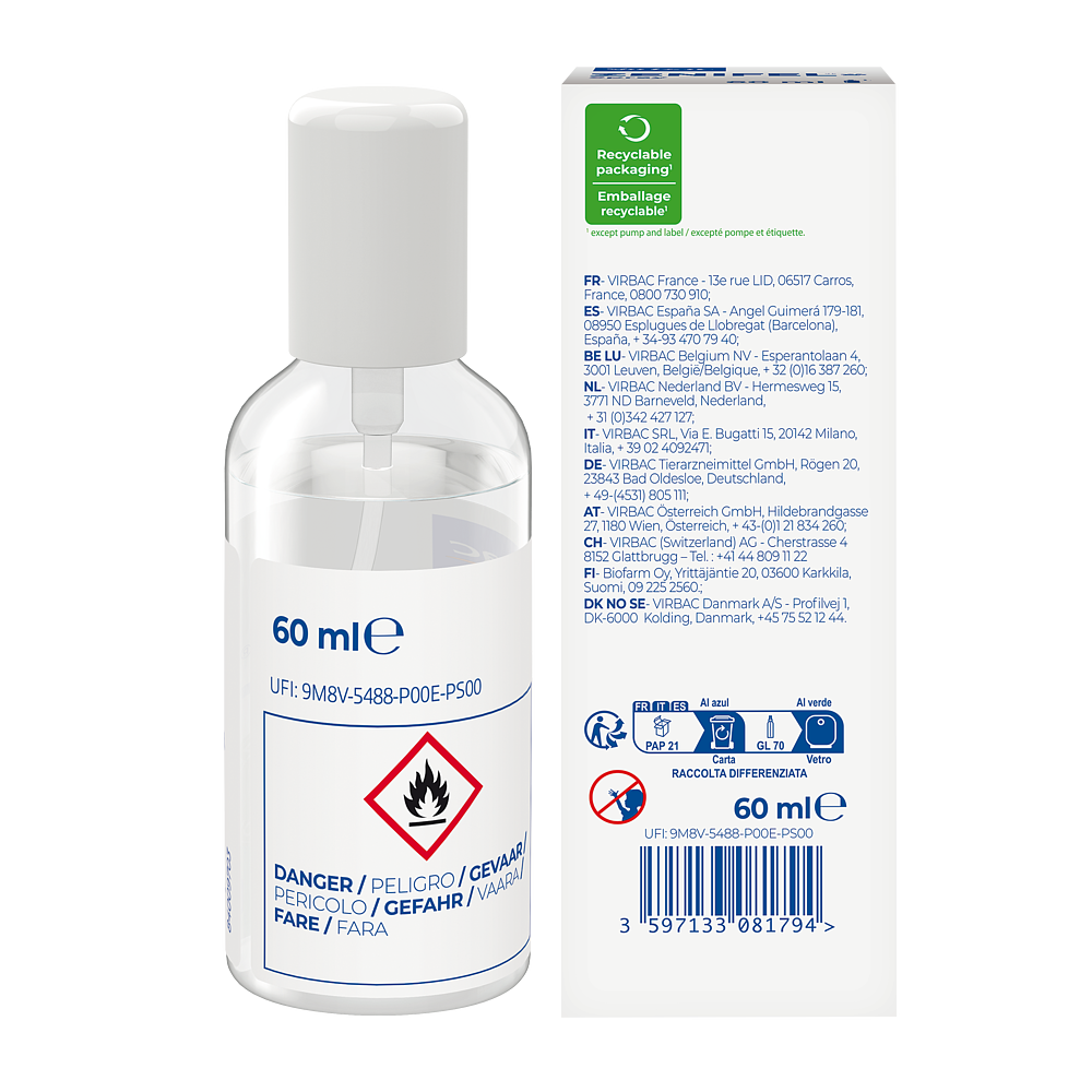 Virbac Zenifel Spray für Katzen 60 ml Rückseite