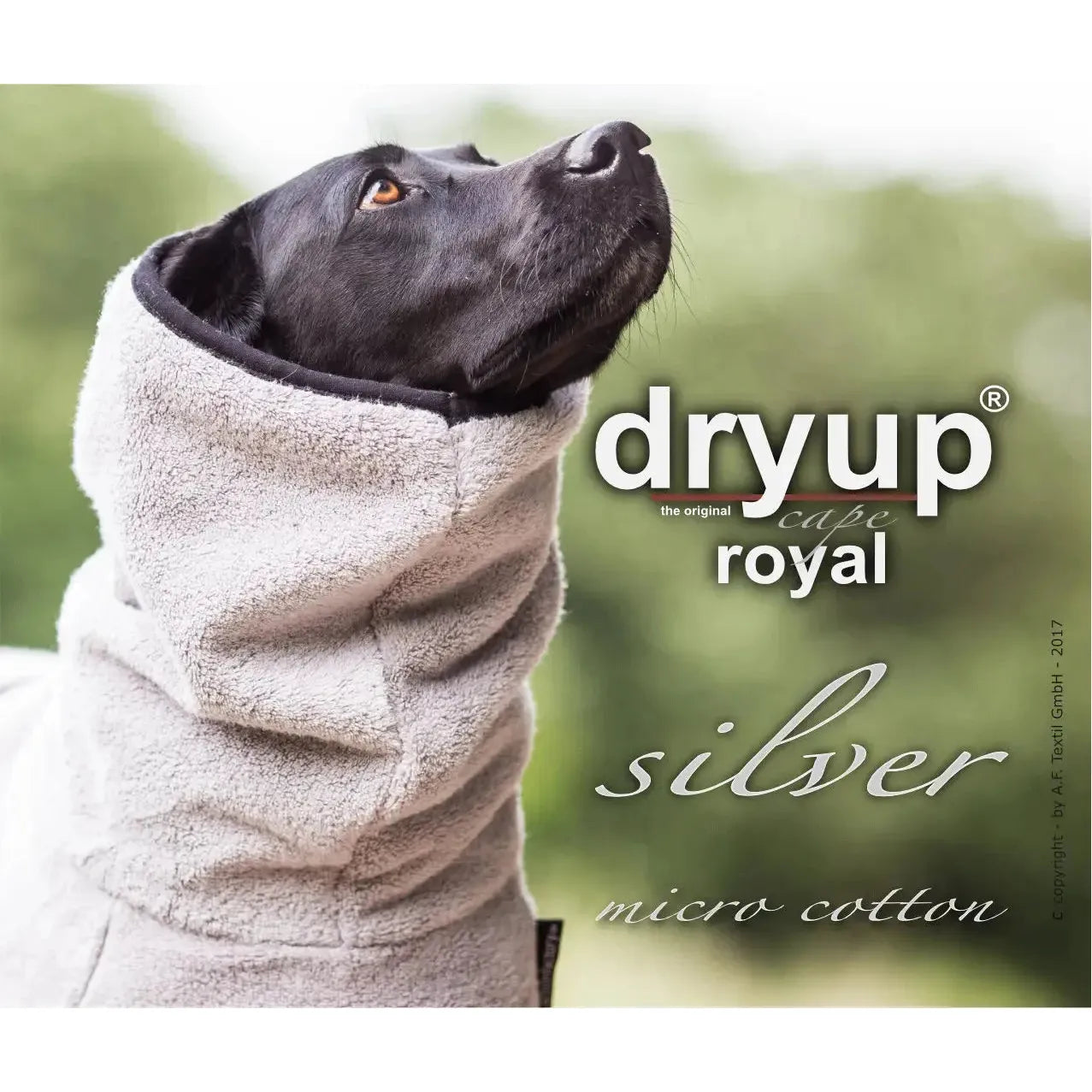 Dryup Cape ROYAL STANDARD - Micro Cotton - Action Factory - Marigin AG Onlineshop für Tierbedarf Dryup Cape ROYAL STANDARD - Micro Cotton - XS / 48 cm / Silber Mantel