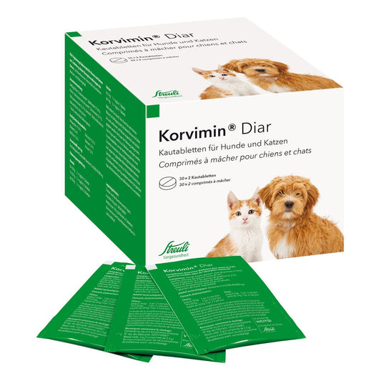 Korvimin Diar für Hund und Katze - Kautabletten - 30 Packungen à 2 Tabletten