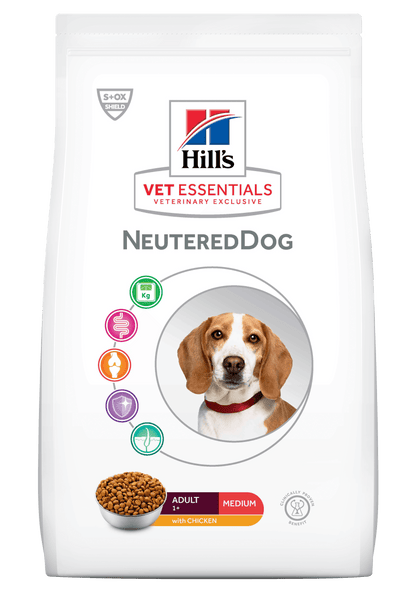 NeuteredDog Adult Medium - Hill's VetEssentials - Alter:Adult, Futterart:Trocken, Geschmack:Huhn, Grösse:11-25kg, Kastriert:ja, Tierart:Hund - Marigin AG Onlineshop für Tierbedarf