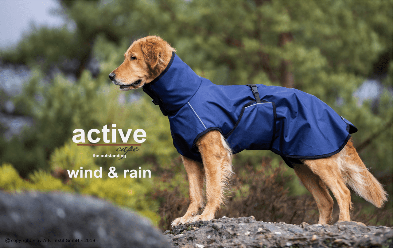 Active Cape Wind & Rain - Action Factory - Art:Wasser- und windabweisender Mantel, Tierart:Hund - Marigin AG Onlineshop für Tierbedarf