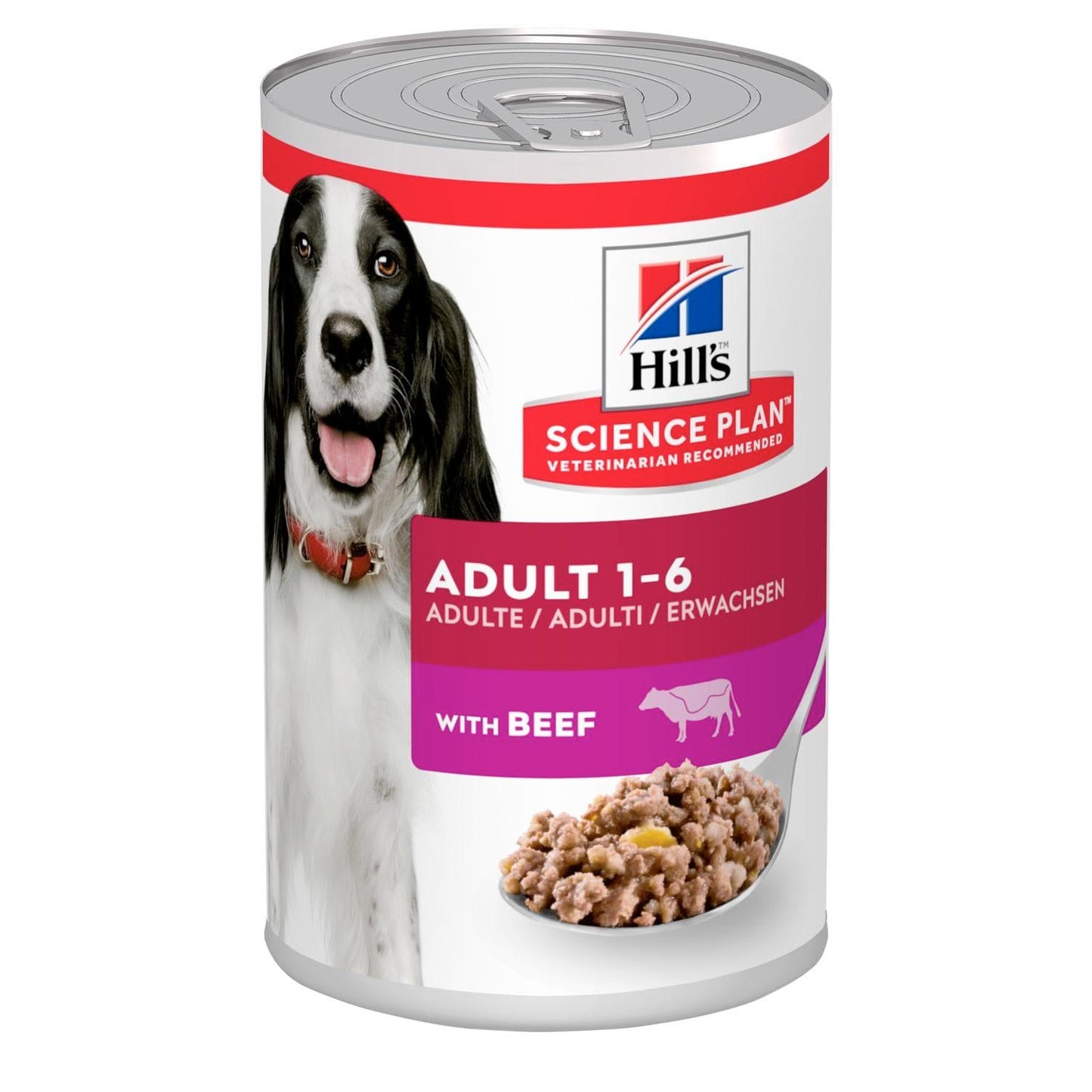 Adult  Dosen - Hill's Science Plan - Alter:Adult, Futterart:Nass, Geschmack:Huhn, Geschmack:Rind, Grösse:11-25kg, Grösse:26-44kg, Grösse:bis 10kg, Grösse:über45kg, Kastriert:ja, Kastriert:nein, Tierart:Hund - Marigin AG Onlineshop für Tierbedarf