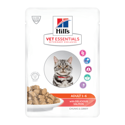 Hill's VetEssentials - Lachs / 12x85g - Hill's Multi-Benefit Adult Katze - Beutel - Marigin AG Onlineshop für Tierbedarf