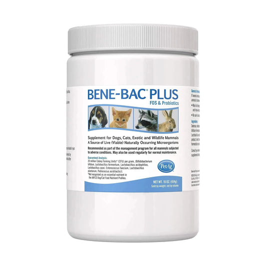 Bene Bac Plus Pulver - PetAG - Marigin AG Onlineshop für Tierbedarf Bene Bac Plus Pulver - Nagetiere / Reptilien / Vögel / 454g Ergänzungsfuttermittel