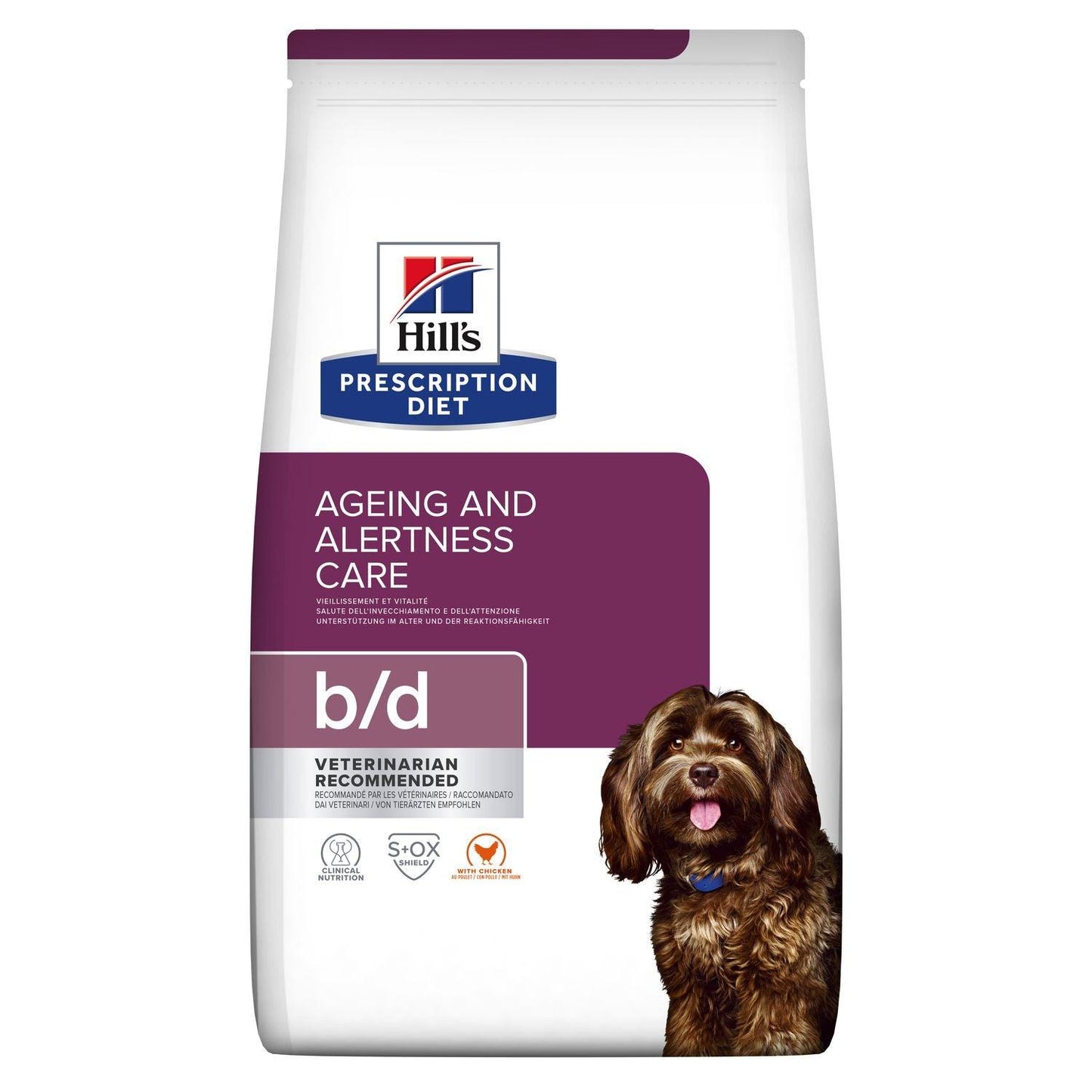 Canine b/d - Hill's Prescription Diet - Alter:Senior, Erkrankung:Hirn, Futterart:Trocken, Geschmack:Huhn, Tierart:Hund - Marigin AG Onlineshop für Tierbedarf