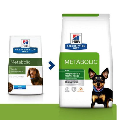 Canine Metabolic Mini - Hill's Prescription Diet - Alter:Adult, Alter:Senior, Erkrankung:Übergewicht, Futterart:Trocken, Hersteller:Hill's Prescription Diet, Tierart:Hund - Marigin AG Onlineshop für Tierbedarf