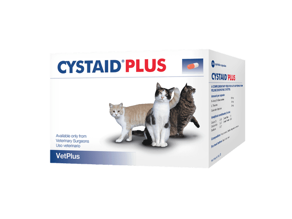 Cystaid - VetPlus - Alter:Adult, Alter:Senior, Darreichungsform:Kapseln, Ergänzungsfuttermittel:Harnwege, Tierart:Katze - Marigin AG Onlineshop für Tierbedarf