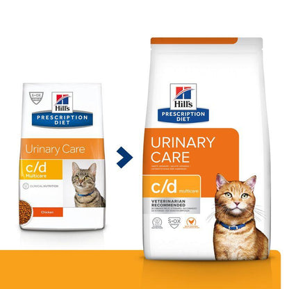 Feline c/d - Hill's Prescription Diet - Alter:Adult, Alter:Senior, Erkrankung:Harnwege, Futterart:Trocken, Geschmack:Huhn, Tierart:Katze - Marigin AG Onlineshop für Tierbedarf