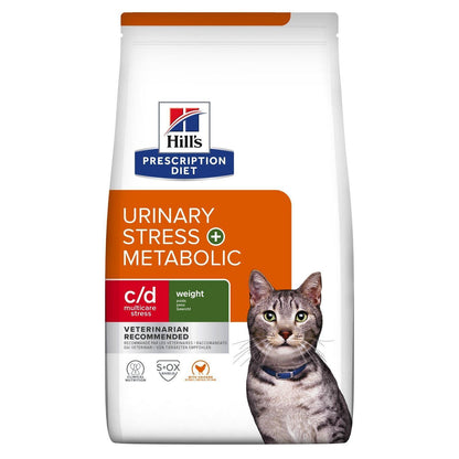 Feline c/d Urinary Stress + Metabolic - Hill's Prescription Diet - Alter:Adult, Alter:Senior, Erkrankung:Harnwege, Futterart:Trocken, Geschmack:Huhn, Tierart:Katze - Marigin AG Onlineshop für Tierbedarf