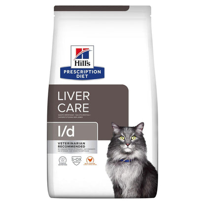 Feline l/d - Hill's Prescription Diet - Alter:Adult, Alter:Senior, Erkrankung:Herz, erkrankung:leber, Futterart:Trocken, Geschmack:Huhn, Tierart:Katze - Marigin AG Onlineshop für Tierbedarf