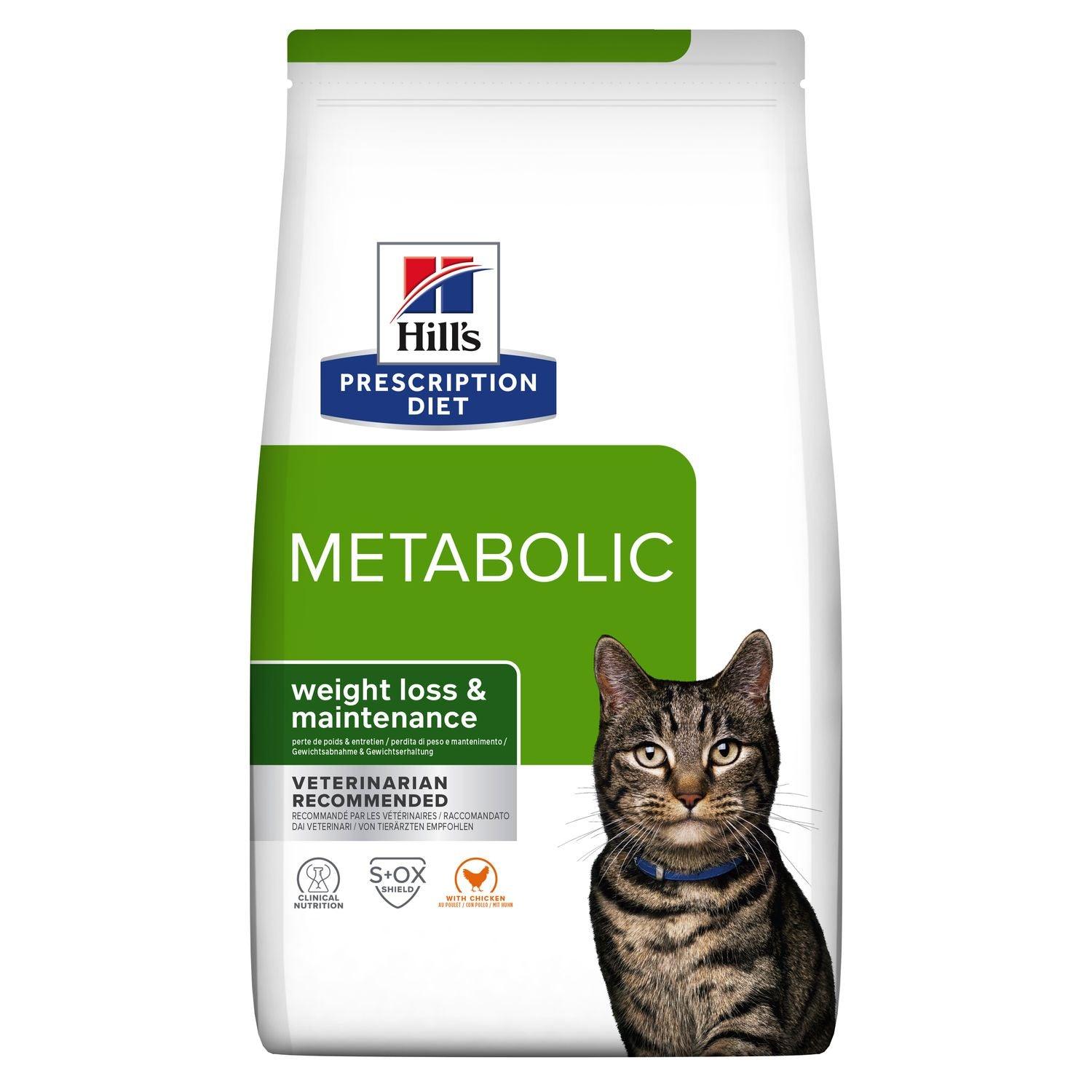 Feline Metabolic - Hill's Prescription Diet - Alter:Adult, Alter:Senior, Erkrankung:Übergewicht, Futterart:Nass, Futterart:Trocken, Geschmack:Huhn, Tierart:Katze - Marigin AG Onlineshop für Tierbedarf
