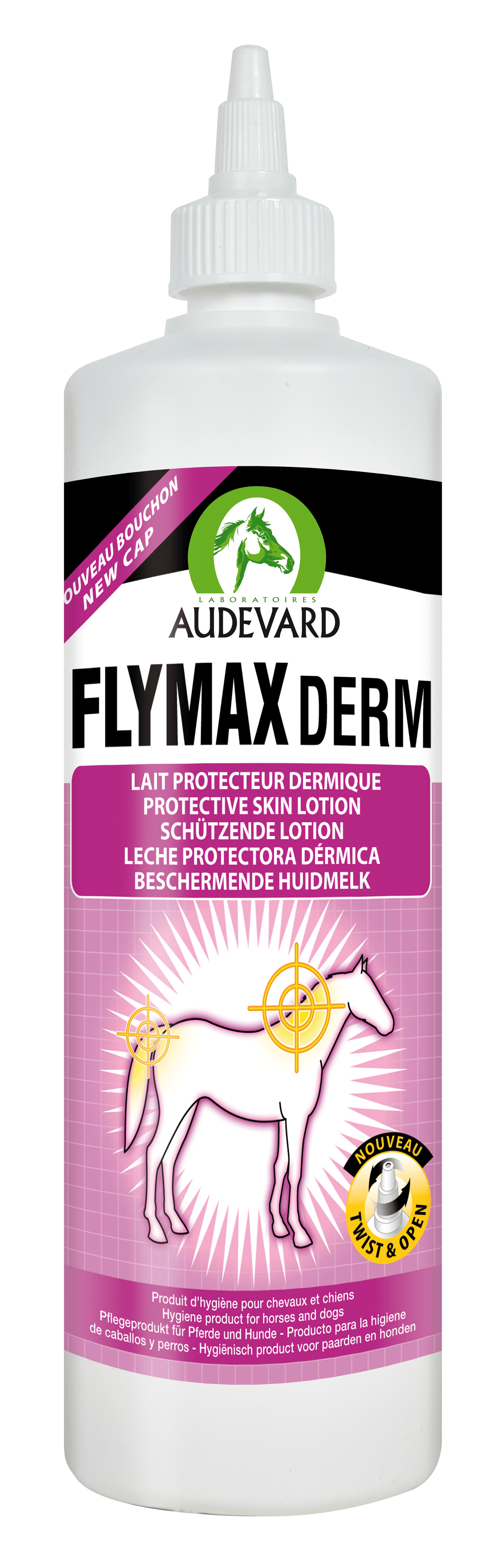 Flymax Derm - Audevard - Darreichungsform:Lösung, Pflegeprodukte:Hautpflege/Shampoo, Pflegeprodukte:Sommerekzem, Tierart:Pferd - Marigin AG Onlineshop für Tierbedarf