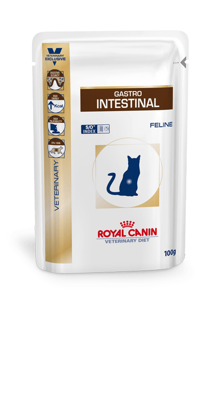 Gastro Intestinal Cat Beutel - Royal Canin Veterinary Diet - Alter:Adult, Alter:Senior, Alter:Welpen, Erkrankung:Magen-Darm, Erkrankung:zur Erholung, Futterart:Nass, Geschmack:Huhn, Hersteller:Royal Canin Veterinary Diet, Tierart:Katze - Marigin AG Onlineshop für Tierbedarf