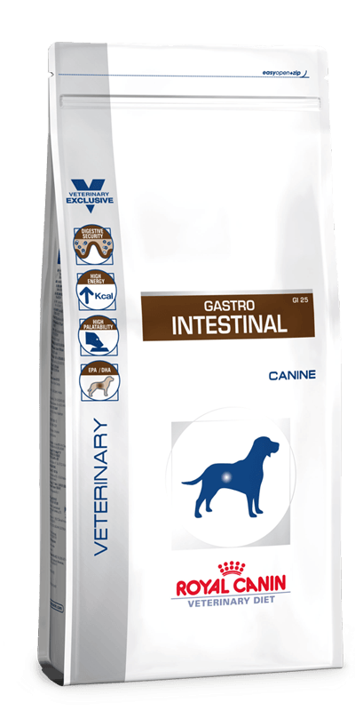 Gastro Intestinal Dog - Royal Canin Veterinary Diet - Alter:Adult, Alter:Senior, Erkrankung:Bauchspeicheldrüse, Erkrankung:Magen-Darm, Erkrankung:zur Erholung, Futterart:Trocken, Geschmack:Huhn, Tierart:Hund - Marigin AG Onlineshop für Tierbedarf