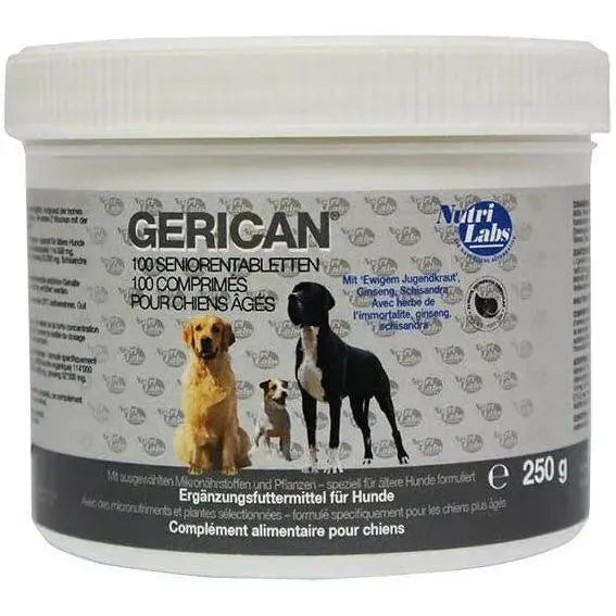 Gerican Seniortabletten - Nutrilabs - Marigin AG Onlineshop für Tierbedarf Gerican Seniortabletten - 100 Stück Ergänzungsfuttermittel