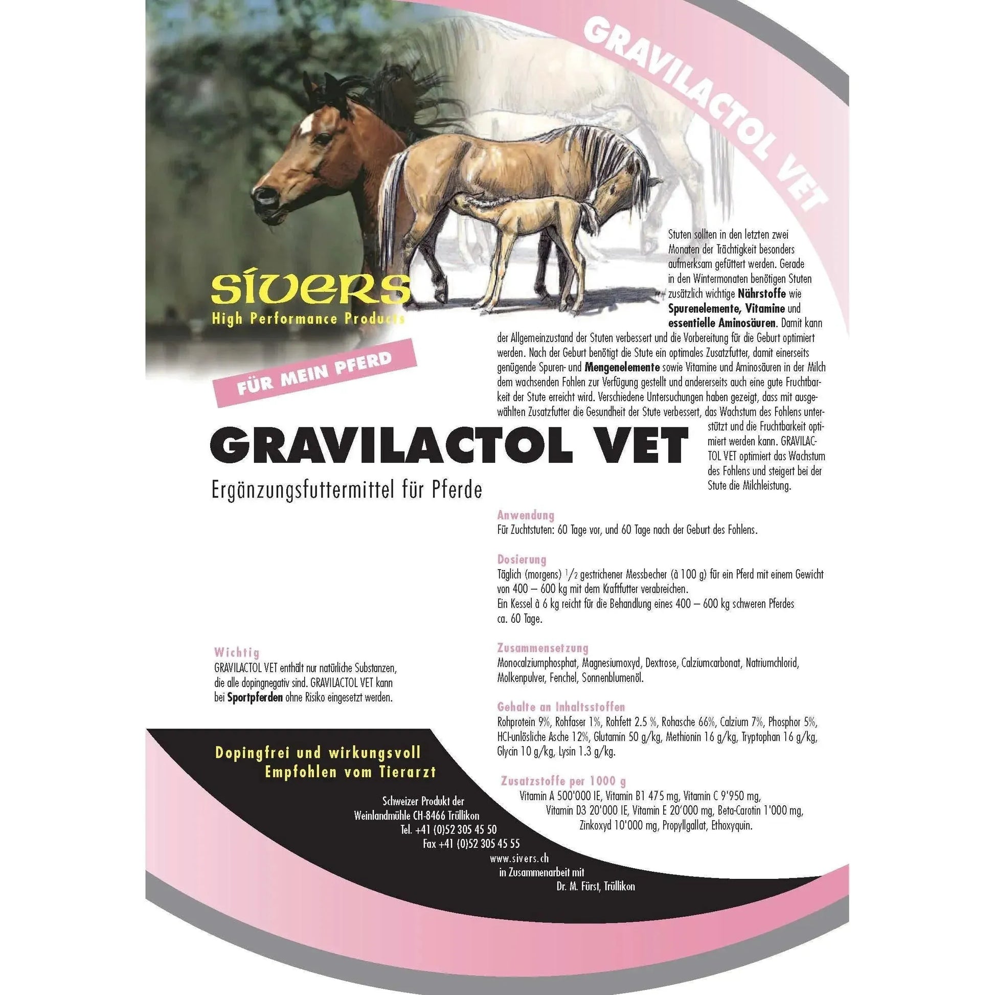 Gravilactol Vet - Sivers - Marigin AG Onlineshop für Tierbedarf Gravilactol Vet - 6kg Ergänzungsfuttermittel