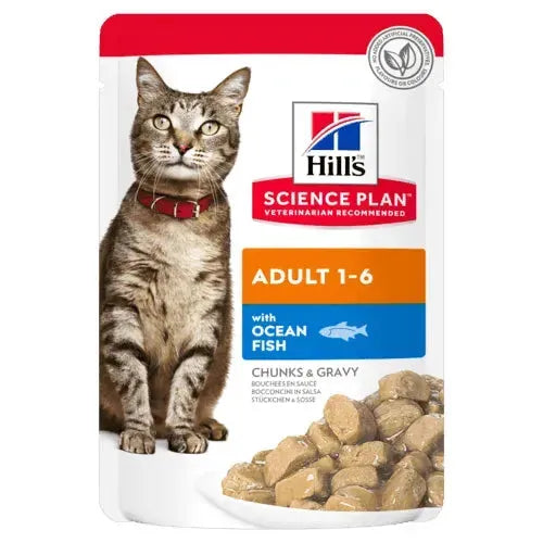 Hill's Adult 1-6 Katze - Beutel - Hill's Science Plan - Marigin AG Onlineshop für Tierbedarf Hill's Adult 1-6 Katze - Beutel - Fisch / 12x85g Futter