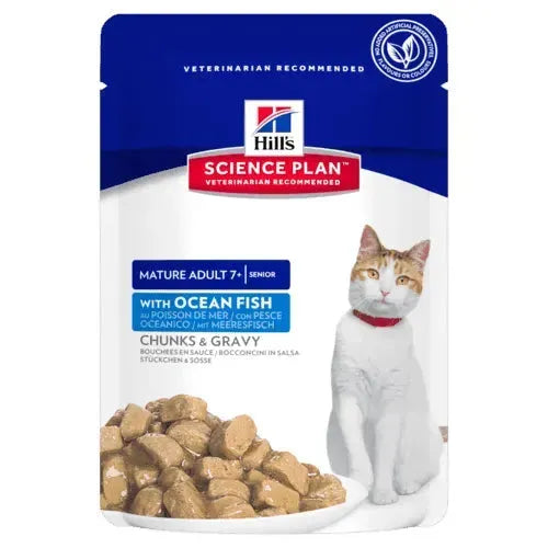 Hill's Mature Adult 7+ Katze - Beutel - Hill's Science Plan - Marigin AG Onlineshop für Tierbedarf Hill's Mature Adult 7+ Katze - Beutel - Fisch 1 Karton Futter