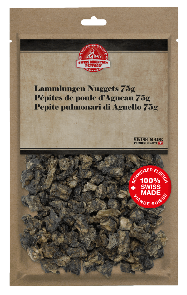 Lammlungen Nuggets - Swiss Mountain Petfood - art:Leckerchen, Kauartikel:Lamm, Tierart:Hund - Marigin AG Onlineshop für Tierbedarf