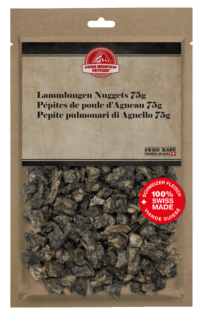 Lammlungen Nuggets - Swiss Mountain Petfood - art:Leckerchen, Kauartikel:Lamm, Tierart:Hund - Marigin AG Onlineshop für Tierbedarf