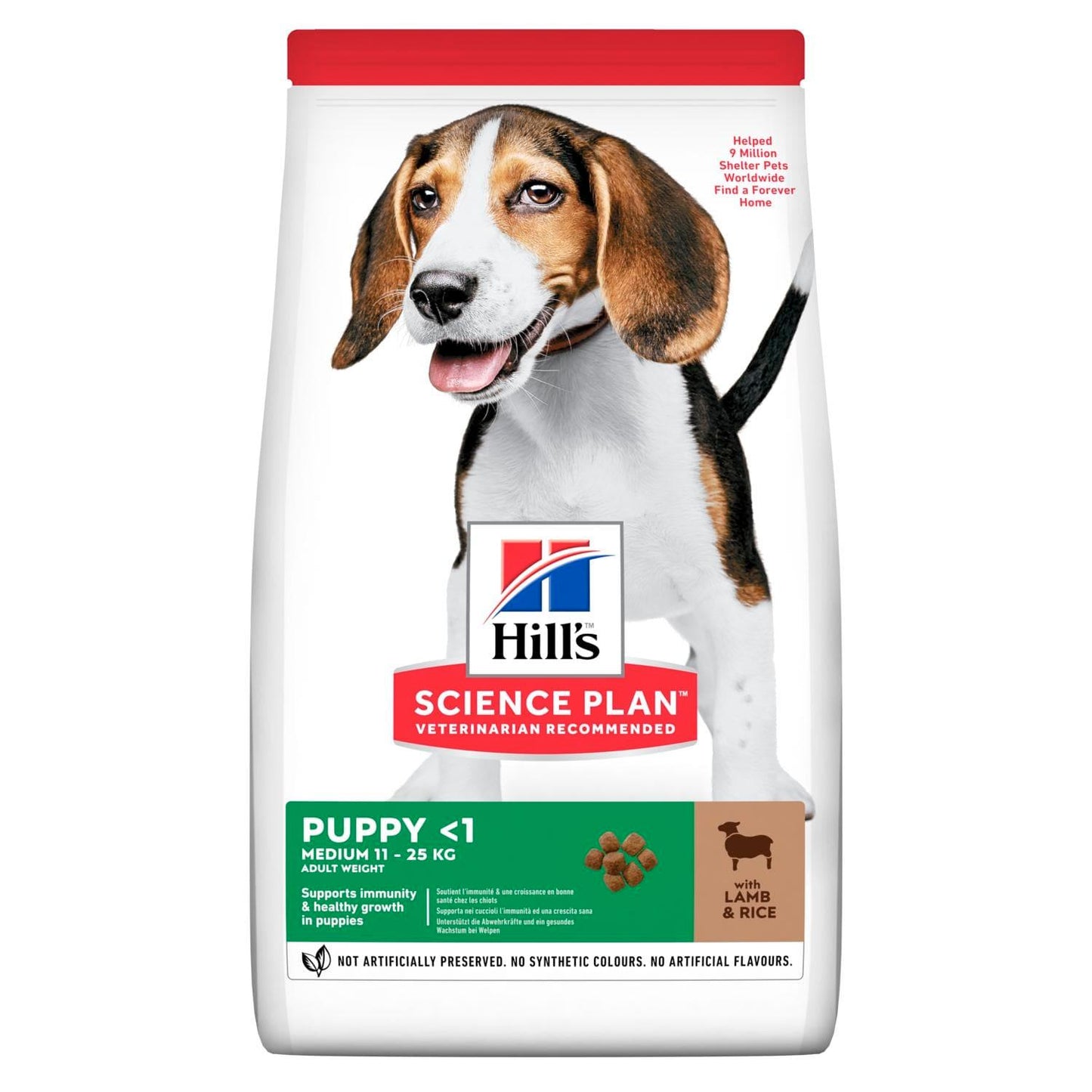 Medium Puppy - Hill's Science Plan - Alter:Welpen, Futterart:Trocken, Geschmack:Huhn, Geschmack:Lamm, Grösse:11-25kg, Kastriert:nein, Tierart:Hund - Marigin AG Onlineshop für Tierbedarf