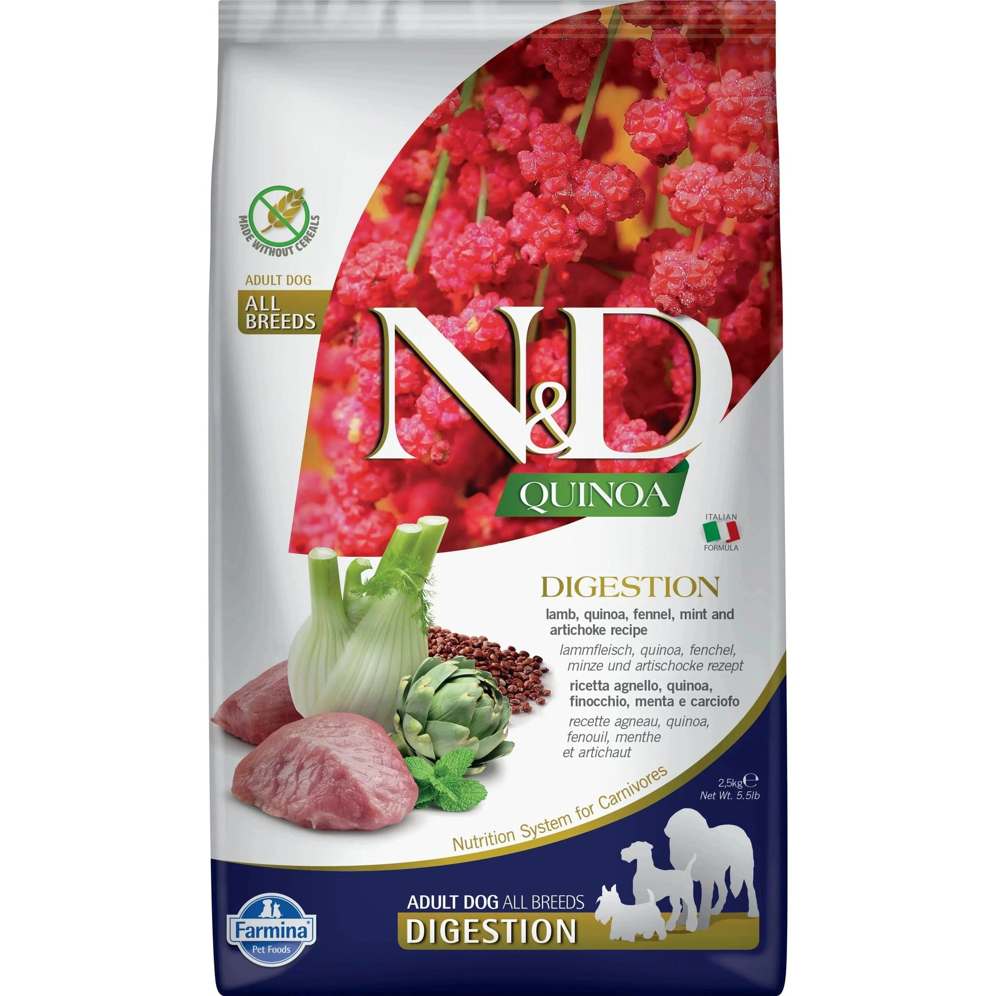 N&D Quinoa Hund Adult - Farmina - Marigin AG Onlineshop für Tierbedarf N&D Quinoa Hund Adult - 2.5kg / Weight Management - Lamm & Brokkoli Futter