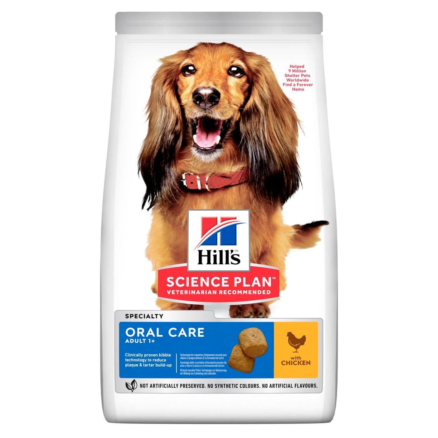 Oral Care Adult - Hill's Science Plan - Alter:Adult, Extras:Zahnpflege, Futterart:Trocken, Geschmack:Huhn, Grösse:11-25kg, Kastriert:ja, Kastriert:nein, Tierart:Hund - Marigin AG Onlineshop für Tierbedarf