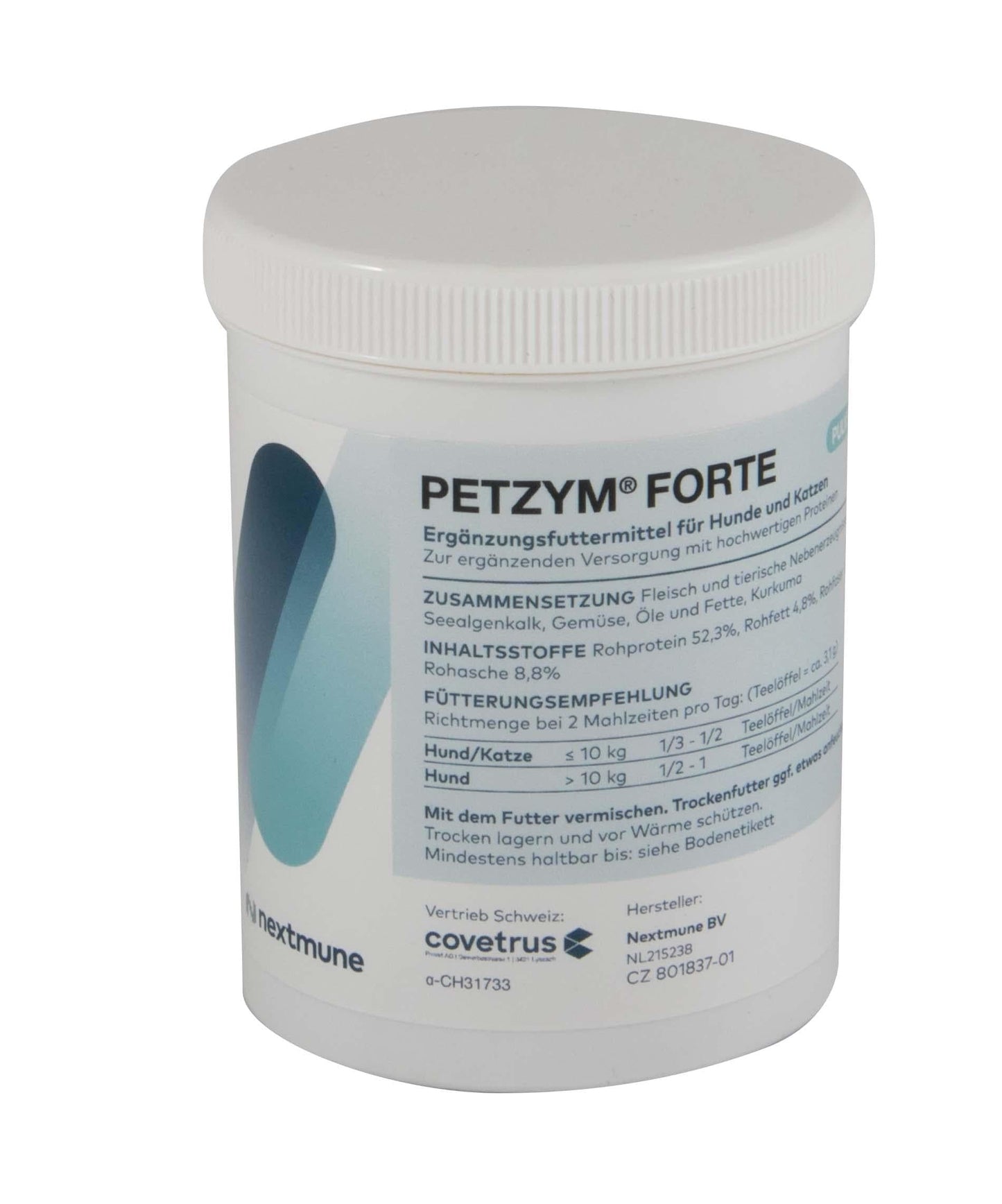Petzym Forte - nextmune - Alter:Adult, Alter:Senior, Darreichungsform:Pulver, Ergänzungsfuttermittel:Bauchspeicheldrüse, Tierart:Hund, Tierart:Katze - Marigin AG Onlineshop für Tierbedarf