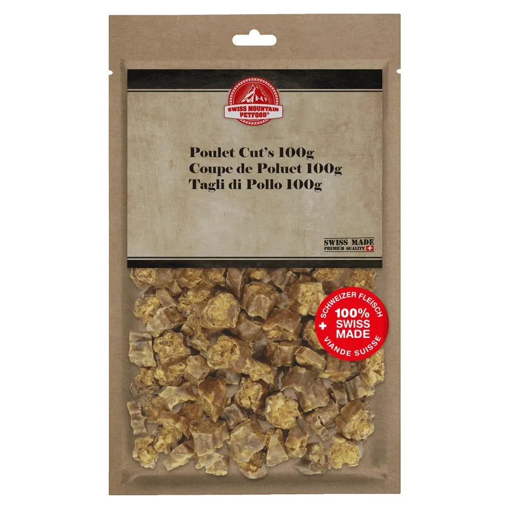 Poulet Cut's - Hund - Swiss Mountain Petfood - Marigin AG Onlineshop für Tierbedarf Poulet Cut's - Hund - 1 x 100g Kauartikel