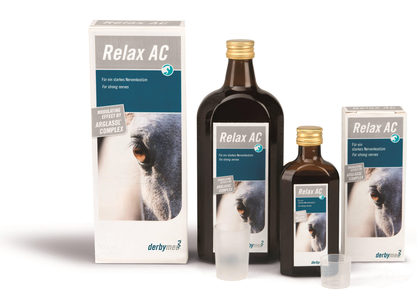 Relax AC - Derbymed - Darreichungsform:Flüssigkeit, Ergänzungsfuttermittel:Verhalten & Stress, Tierart:Pferd - Marigin AG Onlineshop für Tierbedarf