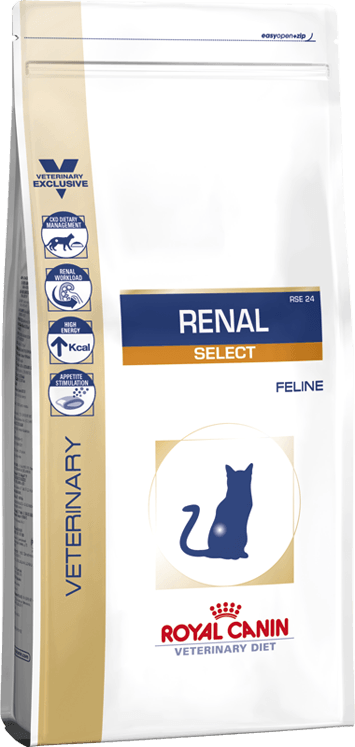 Renal Select Cat - Royal Canin Veterinary Diet - Alter:Adult, Alter:Senior, Erkrankung:Harnwege, Erkrankung:Niere, Futterart:Trocken, Geschmack:Schwein, Tierart:Katze - Marigin AG Onlineshop für Tierbedarf