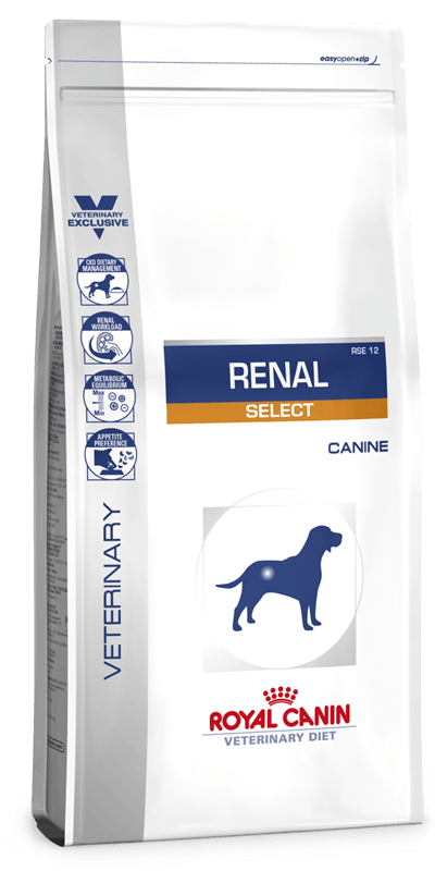 Renal Select Dog - Royal Canin Veterinary Diet - Alter:Adult, Alter:Senior, Erkrankung:Magen-Darm, Erkrankung:Niere, Futterart:Trocken, Geschmack:Huhn, Tierart:Hund - Marigin AG Onlineshop für Tierbedarf