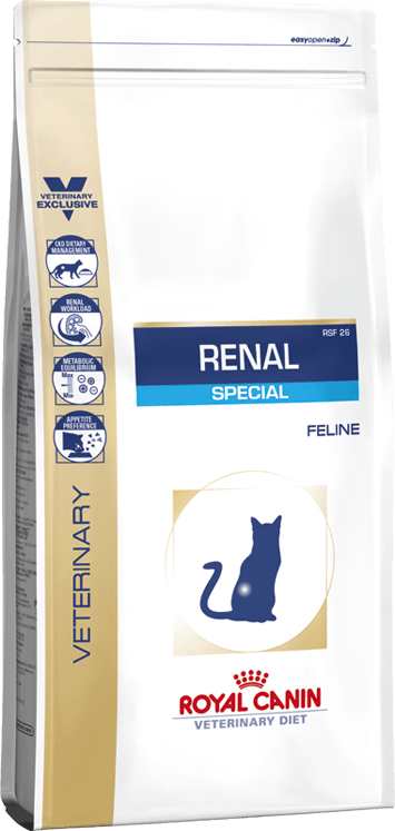 Renal Special Cat - Royal Canin Veterinary Diet - Alter:Adult, Alter:Senior, Erkrankung:Harnwege, Erkrankung:Niere, Futterart:Trocken, Geschmack:Schwein, Tierart:Katze - Marigin AG Onlineshop für Tierbedarf