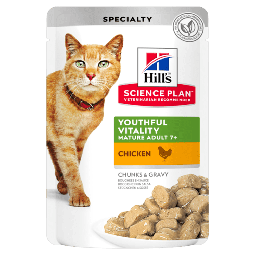 Hill's Science Plan - Huhn 1 Karton - Hill's Senior Vitality Mature Adult 7+ Katze - Beutel - Marigin AG Onlineshop für Tierbedarf