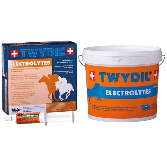 Twydil Electrolytes - Pferd - Pavesco AG - Marigin AG Onlineshop für Tierbedarf Twydil Electrolytes - Pferd - 10 Maulspritzen à 50g Ergänzungsfuttermittel