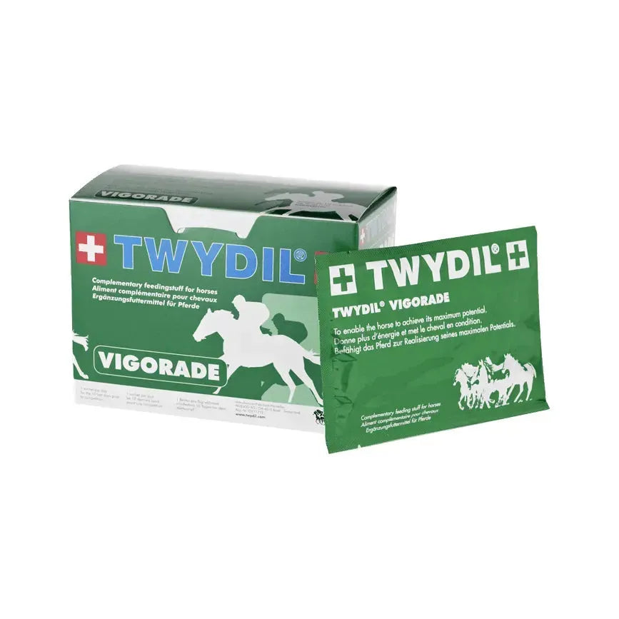Twydil Vigorade - Pferd - Pavesco AG - Marigin AG Onlineshop für Tierbedarf Twydil Vigorade - Pferd - 10 Beutel à 50g Ergänzungsfuttermittel