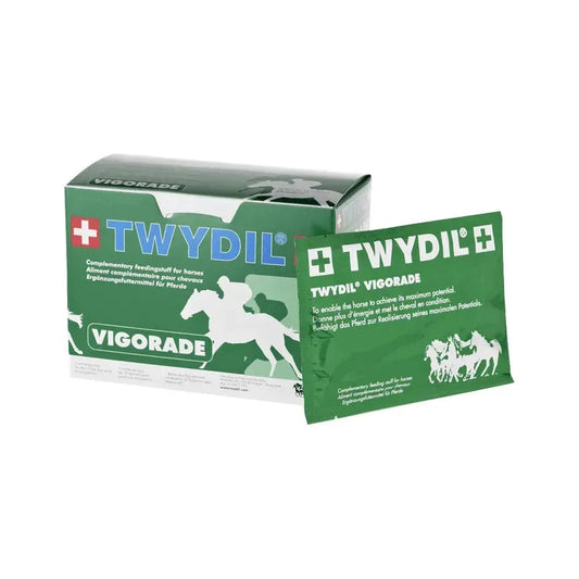 Twydil Vigorade - Pferd - Pavesco AG - Marigin AG Onlineshop für Tierbedarf Twydil Vigorade - Pferd - 10 Beutel à 50g Ergänzungsfuttermittel