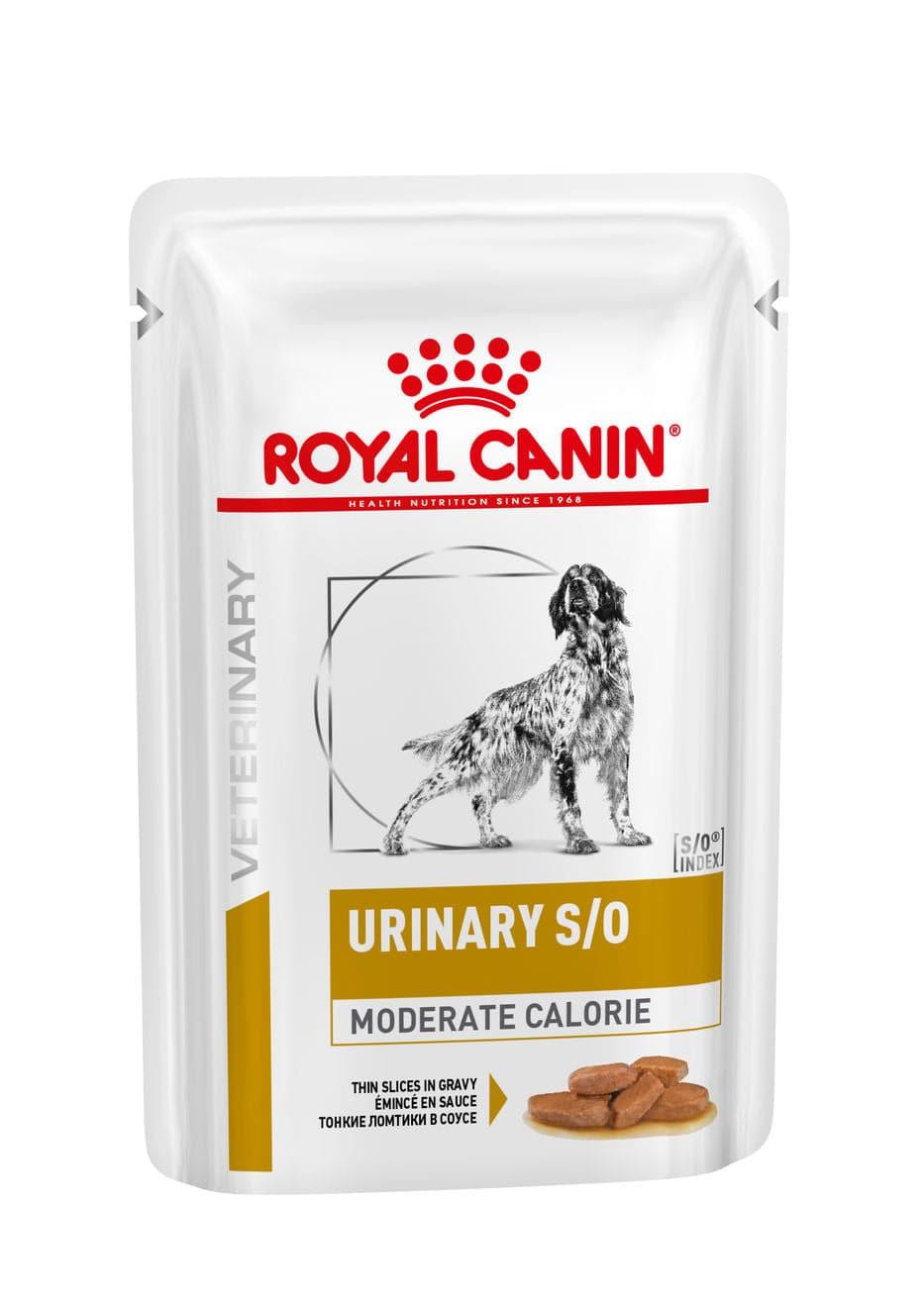 Urinary S/O Moderate Calorie Dog Beutel - Royal Canin Veterinary Diet - Alter:Adult, Alter:Senior, Erkrankung:Harnwege, Erkrankung:Übergewicht, Futterart:Trocken, Geschmack:Huhn, Tierart:Hund - Marigin AG Onlineshop für Tierbedarf