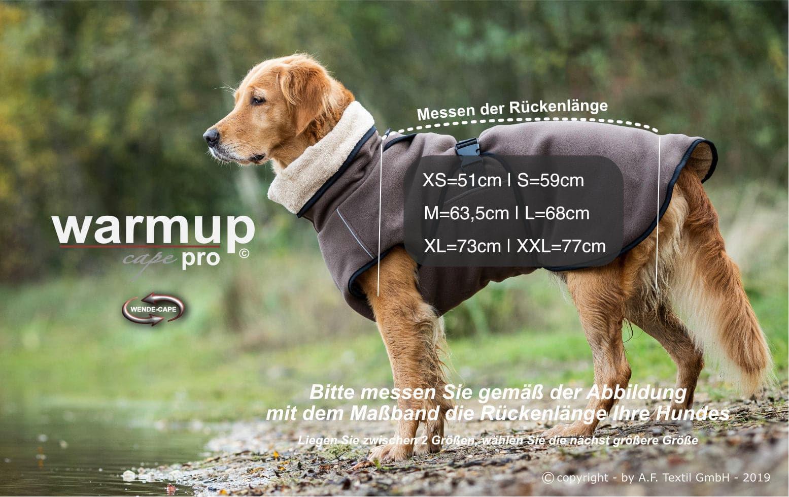 Warmup Cape PRO - Action Factory - Art:wärmender Mantel, Tierart:Hund - Marigin AG Onlineshop für Tierbedarf